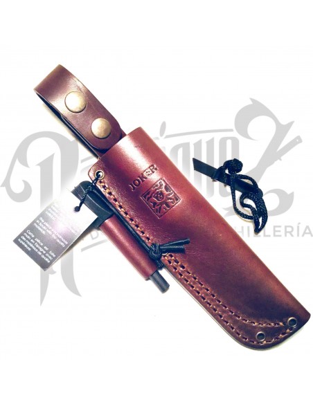 CUCHILLO NORDICO PUÑO MICARTA CANVAS BEIGE C/PEDERNAL H/10 CM (CM115-1)