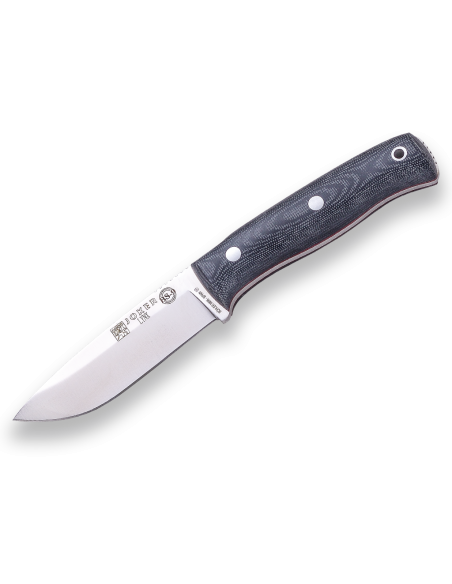 CUCHILLO LYNX PUÑO MICARTA CANVAS NEGRO C/ PEDERNAL H/10.5 CM (CM111-1)