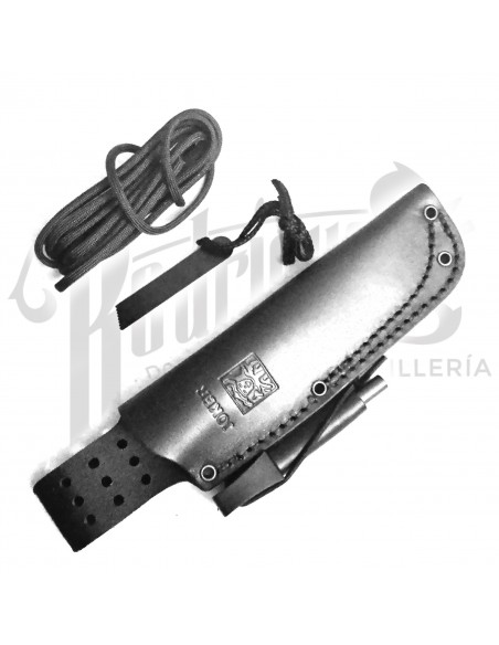 CUCHILLO LYNX PUÑO MICARTA CANVAS NEGRO C/ PEDERNAL H/10.5 CM (CM111-1)