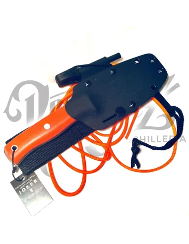 CUCHILLO LYNX PUÑO MICARTA NARANJA F/KYDEX C/ PEDERNAL H/10.5 CM (CN111-3)
