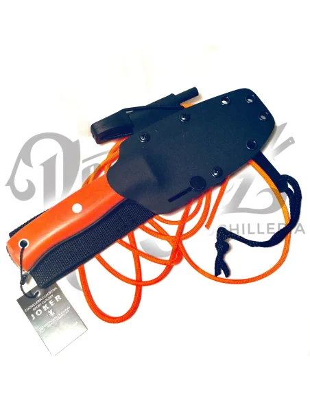 CUCHILLO LYNX PUÑO MICARTA NARANJA F/KYDEX C/ PEDERNAL H/10.5 CM (CN111-3)