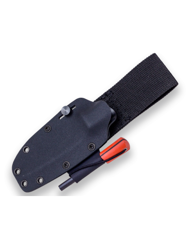 CUCHILLO LYNX PUÑO MICARTA NARANJA F/KYDEX C/ PEDERNAL H/10.5 CM (CN111-3)