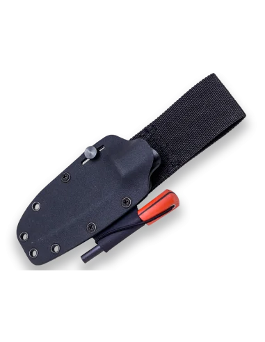 CUCHILLO LYNX PUÑO MICARTA NARANJA F/KYDEX C/ PEDERNAL H/10.5 CM (CN111-3)