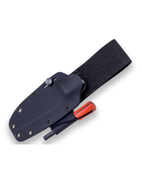 CUCHILLO LYNX PUÑO MICARTA NARANJA F/KYDEX C/ PEDERNAL H/10.5 CM (CN111-3)