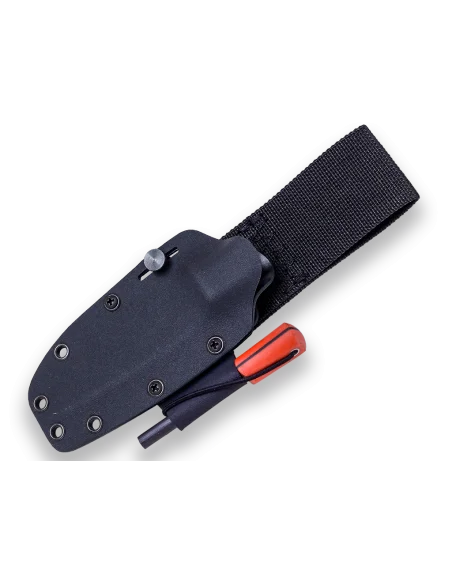 CUCHILLO LYNX PUÑO MICARTA NARANJA F/KYDEX C/ PEDERNAL H/10.5 CM (CN111-3)