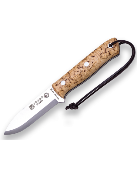 CUCHILLO NORDICO PUÑO ABEDUL RIZADO H/10 CM (CL115)
