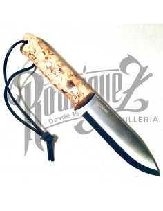 CUCHILLO NORDICO PUÑO ABEDUL RIZADO H/10 CM (CL115) 2