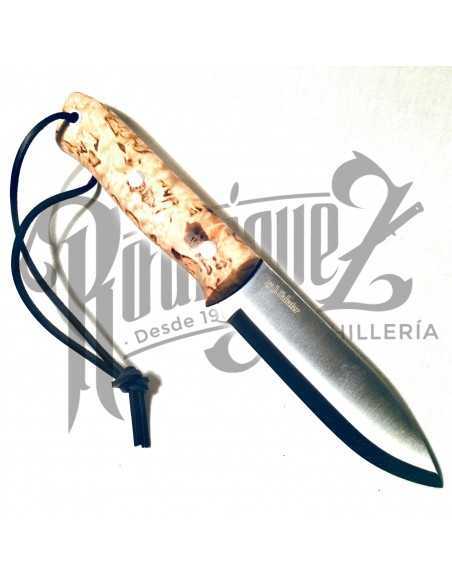 CUCHILLO NORDICO PUÑO ABEDUL RIZADO H/10 CM (CL115)