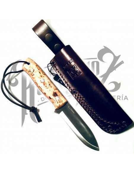 CUCHILLO NORDICO PUÑO ABEDUL RIZADO H/10 CM (CL115)