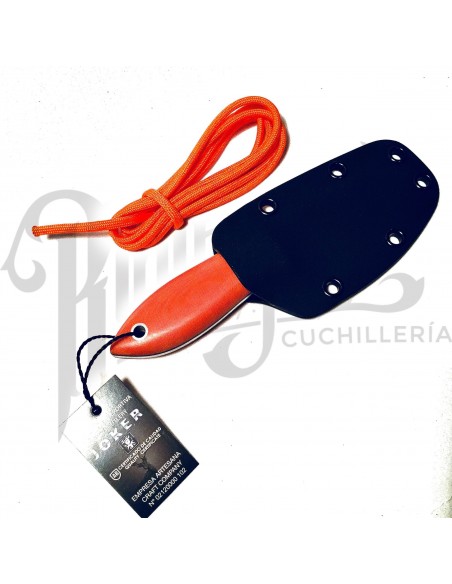 CUCHILLO DE CUELLO AVISPA PUÑO MICARTA NARANJA F/ KYDEX H/ 8CM (CN117)