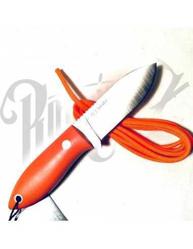 CUCHILLO DE CUELLO AVISPA PUÑO MICARTA NARANJA F/ KYDEX H/ 8CM (CN117)
