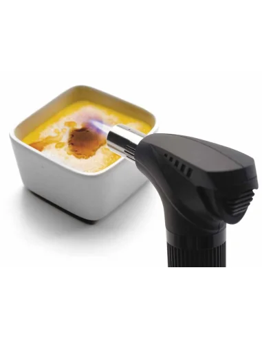 Soplete Reposteria Chef Lacor quemando flan