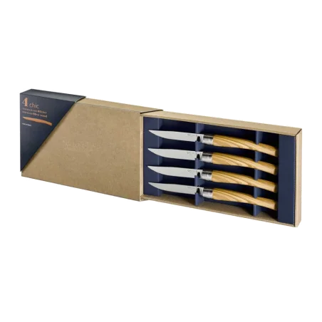 Estuche de 4 cuchillos de mesa OPINEL CHIC OLIVO