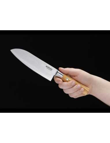 Cuchillo Santoku Boker Damasco Olivo