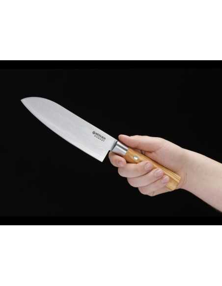 Cuchillo Santoku Boker Damasco Olivo