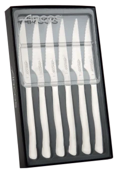 Jgo. 6 Cuchillo Mesa Chuletero perlado ARCOS 3755