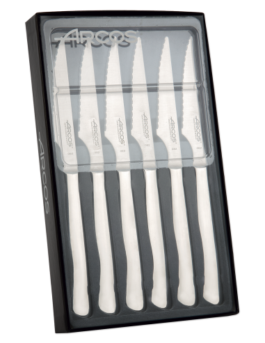 Jgo. 6 Cuchillo Mesa Chuletero perlado ARCOS 3755