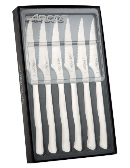Jgo. 6 Cuchillo Mesa Chuletero perlado ARCOS 3755