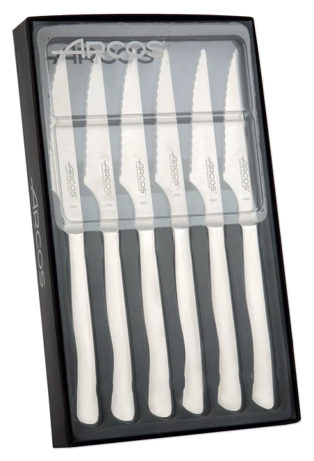 Jgo. 6 Cuchillo Mesa Chuletero perlado ARCOS 3755