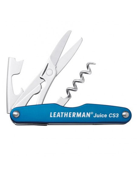 Leatherman Juice CS3 azul abierta