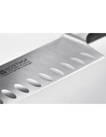 Cuchillo alveolado cocinero japonés 17 cm Wusthof Classic Ikon Creme