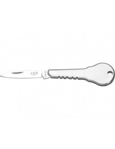 Navaja llavero con forma de llave y hoja de 4,5 cm , mango inox