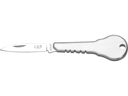 Navaja llavero con forma de llave y hoja de 4,5 cm , mango inox