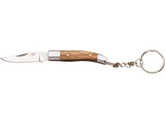 Navaja llavero con hoja de 4,5 cm y mango de madera de olivo