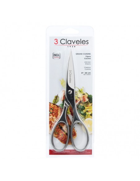 TIJERA COCINA GRAND CUISINE INOX 8" D 3 CLAVELES 