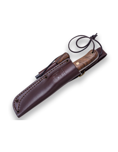 Cuchillo Bushcraft Joker TRAMPERO SCANDI Nogal con Ferrocerio