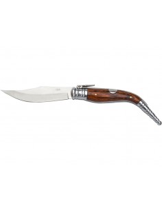 NAVAJA DE CARRACA CON CACHAS DE MADERA ROJA Y HOJA DE 10 CM