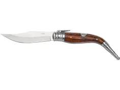 NAVAJA DE CARRACA CON CACHAS DE MADERA ROJA Y HOJA DE 10 CM