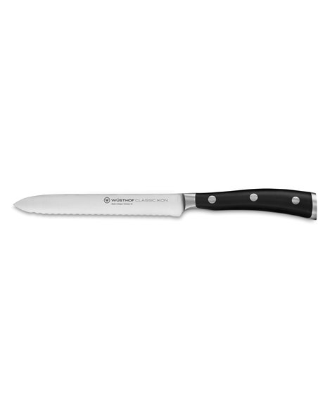 Cuchillo perlado para salchichon 14 cm Classic Ikon Forjado