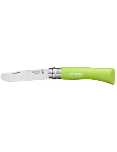 Navaja Opinel N°07 punta redondeada mango verde manzana en carpe