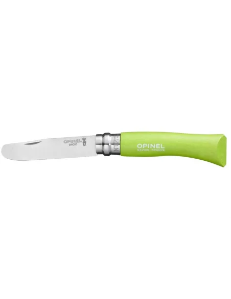 Navaja Opinel N°07 punta redondeada mango verde manzana en carpe