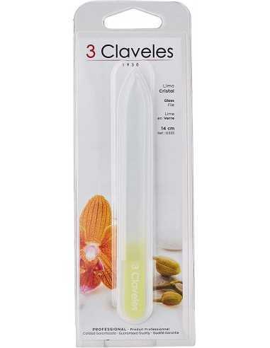 Lima de cristal 14 cm esterilizable 1 cara 3 Claveles 12335