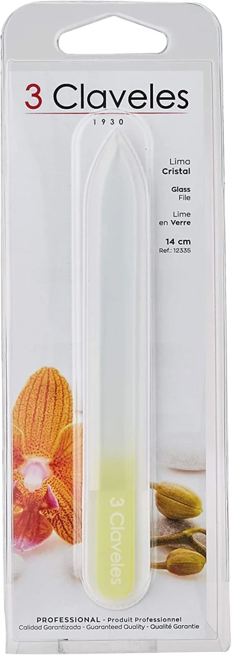 Lima de cristal 14 cm esterilizable 1 cara 3 Claveles 12335