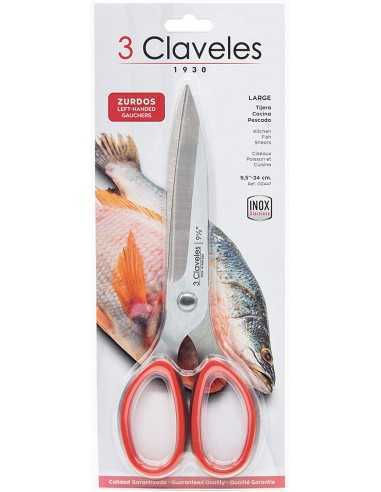 Tijera de Cocina - Pescado, para zurdos - LARGE 24 cm – 9,5” 3 Claveles 00447