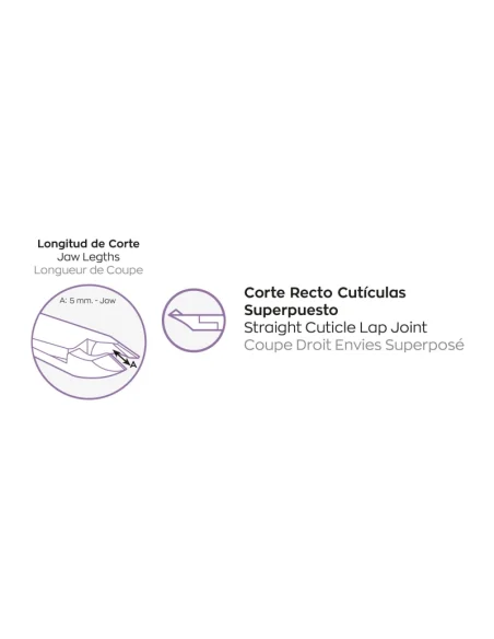 Alicate para cutícula, inoxidable, 10 cm, corte 5 mm 3 Claveles 12094 