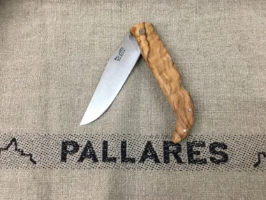 PALLARES SOLSONA Navaja PEDRAFORCA mango de madera de Olivo