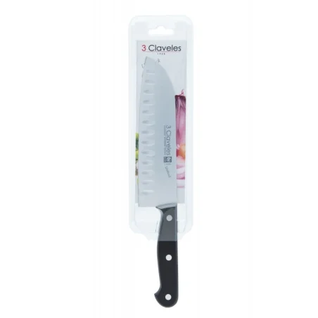 CUCHILLO SANTOKU ALVEOLADO UNIBLOCK 18 cm - 7" D 3