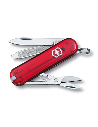 Navaja Suiza Victorinox Clásica, 7 funciones Rojo Traslucido