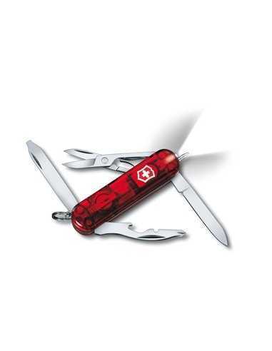 Navaja Suiza Midnite Manager, 10 func.s con boligrafo y LED rojo traslucido