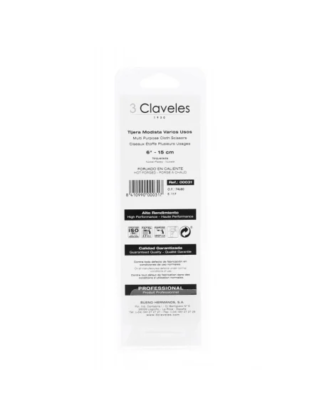 Tijera Modista Catalana 3 Claveles 6"