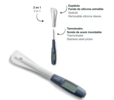 ESPATULA SILICONA+TERMOMETRO SONDA 25 CM LACOR 62500