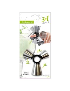 Medidor Triple Acero Inoxidable Vin Bouquet FIK 146 2