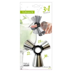 Medidor Triple Acero Inoxidable Vin Bouquet FIK 146 2