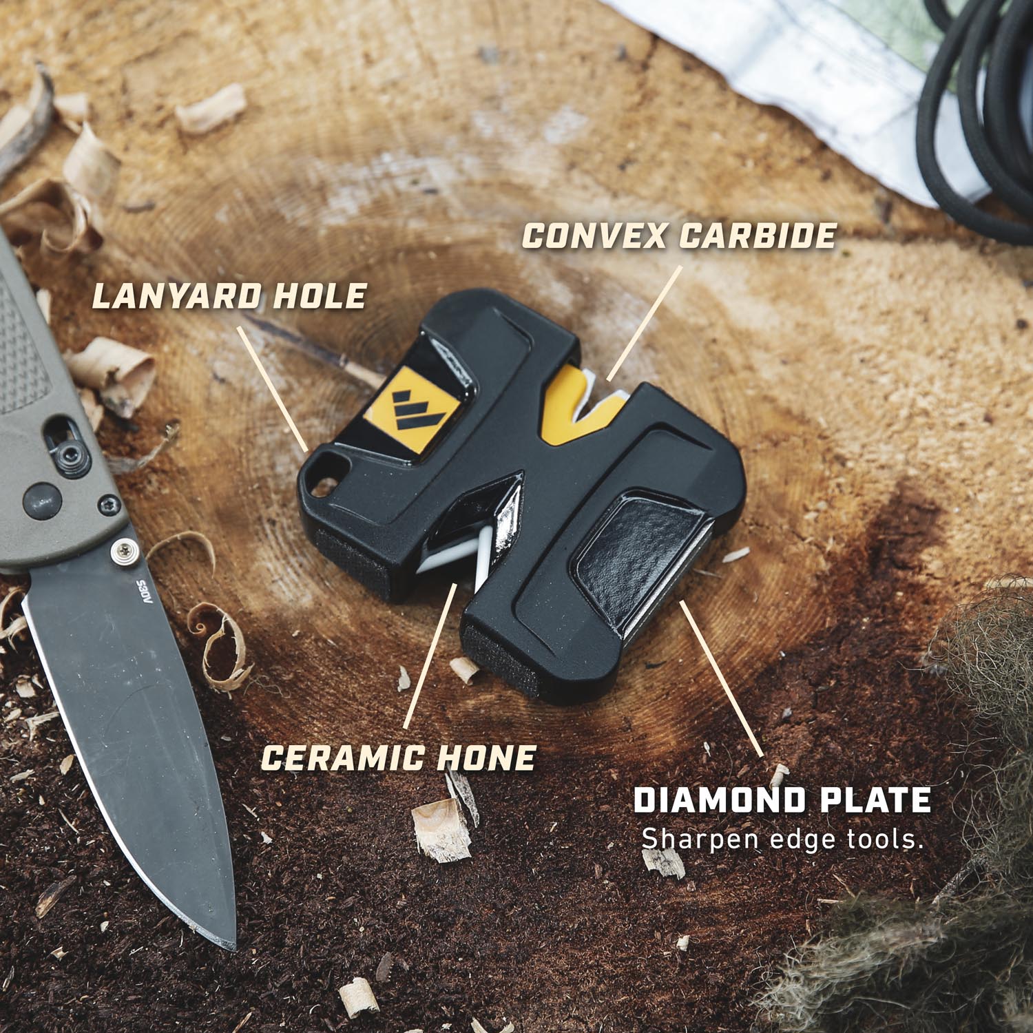 PIVOT KNIFE SHARPENER ™ CON PIVOT-RESPONSE® Y CONVEX-CARBIDE®